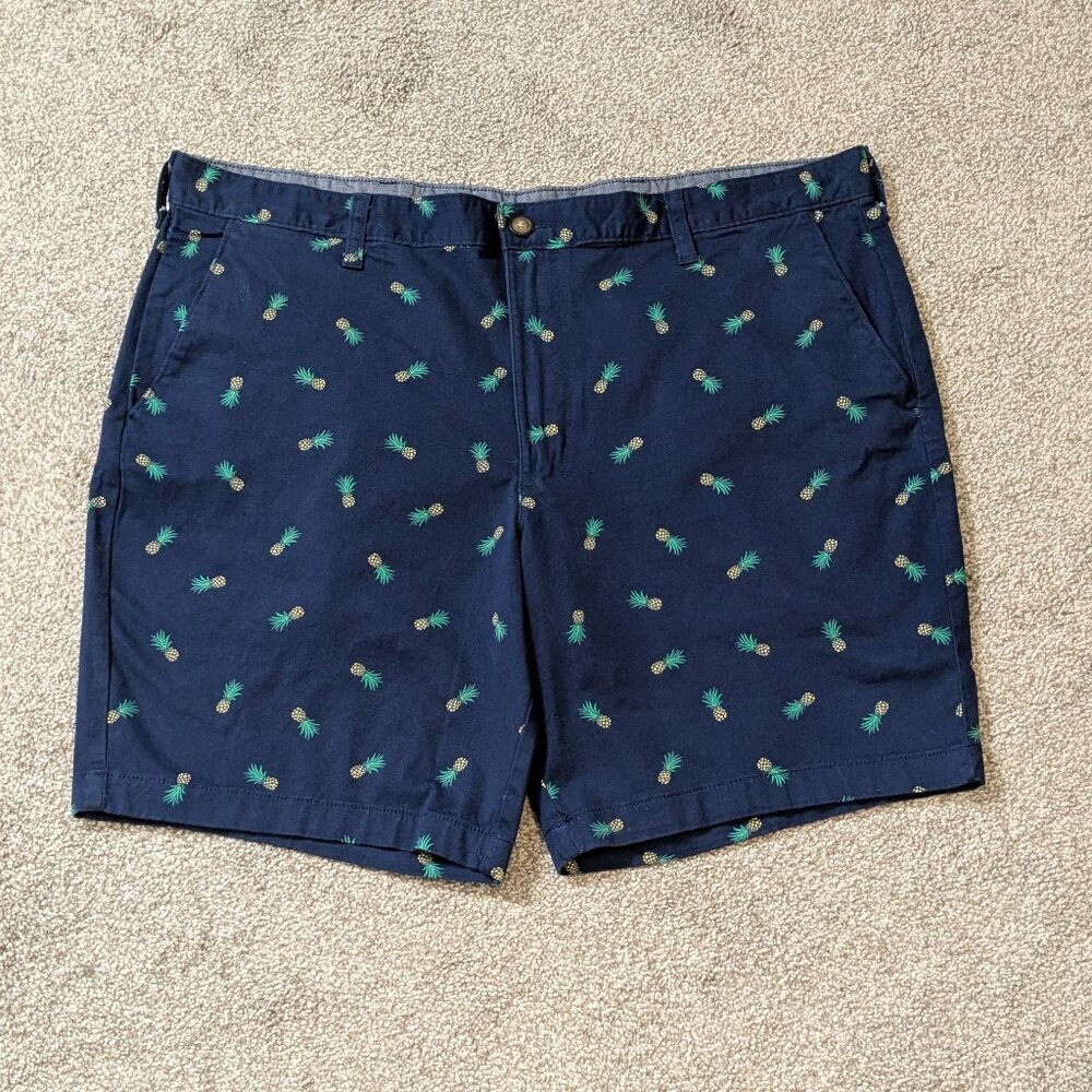 GEORGE Navy Blue Tropical Zip Shorts; Men Size 40